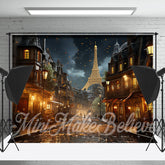 Lofaris Paris City Night View Street Backdrop Eiffel Tower